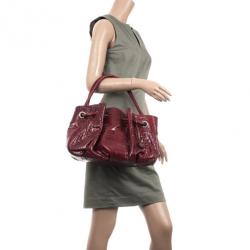 Furla Cherry Croc Embossed Leather 'New Shopper' Hobo