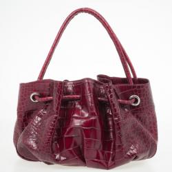 Furla Cherry Croc Embossed Leather 'New Shopper' Hobo