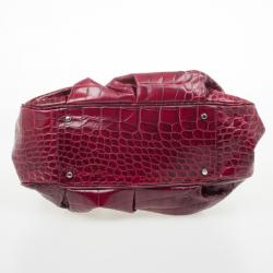 Furla Cherry Croc Embossed Leather 'New Shopper' Hobo
