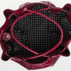 Furla Cherry Croc Embossed Leather 'New Shopper' Hobo