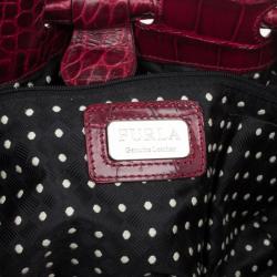 Furla Cherry Croc Embossed Leather 'New Shopper' Hobo