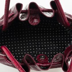 Furla Cherry Croc Embossed Leather 'New Shopper' Hobo