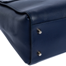 Pre Owned Furla Navy Blue Leather Large Metropolis Satchel