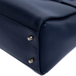Pre Owned Furla Navy Blue Leather Large Metropolis Satchel