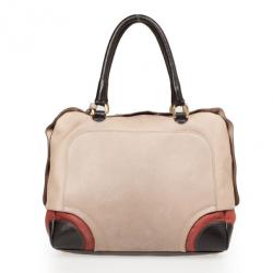 Pre Owned Furla Tan Royal Popper Colour Block Tote
