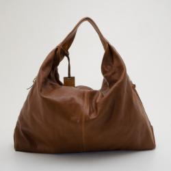 Furla Camel Pebbled Leather Salome Large Hobo