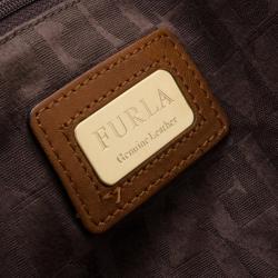 Furla Camel Pebbled Leather Salome Large Hobo