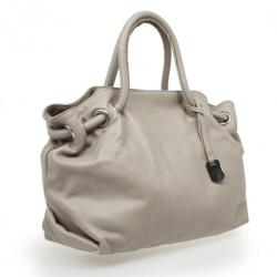 Pre Owned Furla Grey Leather 'Carmen XL' Shopper Tote
