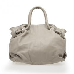Pre Owned Furla Grey Leather 'Carmen XL' Shopper Tote