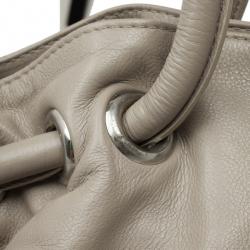 Pre Owned Furla Grey Leather 'Carmen XL' Shopper Tote