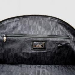 Pre Owned Furla Black Croc Embossed Dome Satchel
