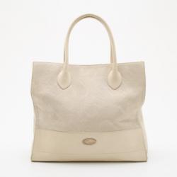 Pre Owned Furla Beige Canvas Shopper Tote