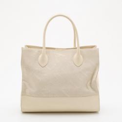 Pre Owned Furla Beige Canvas Shopper Tote