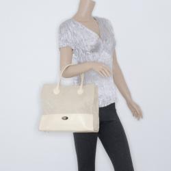 Pre Owned Furla Beige Canvas Shopper Tote