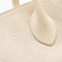 Pre Owned Furla Beige Canvas Shopper Tote