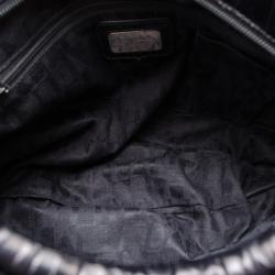 Pre Owned Furla Black Grape Croc Embossed Zarina Shoulder Bag 