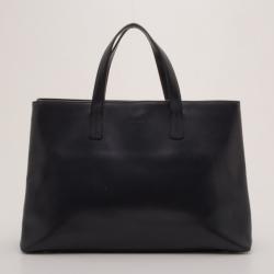 Pre Owned Furla Large Black Leather Tote 