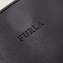 Pre Owned Furla Large Black Leather Tote 