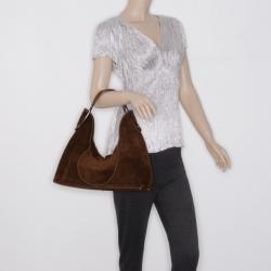 Furla Coffee Suede Hobo