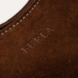 Furla Coffee Suede Hobo