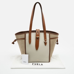 Pre Owned Furla Beige/Cream Leather Toni Perla Tote