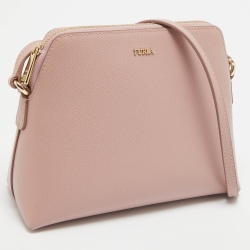 Pre Owned Furla Pink Leather Boheme Crossbody Bag