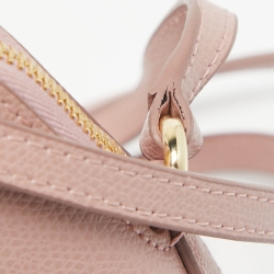 Pre Owned Furla Pink Leather Boheme Crossbody Bag