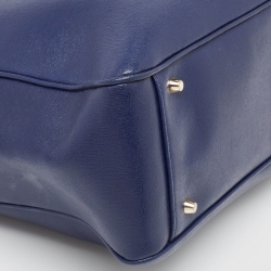 Pre Owned Furla Blue Leather Josi East West Tote