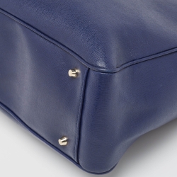 Pre Owned Furla Blue Leather Josi East West Tote