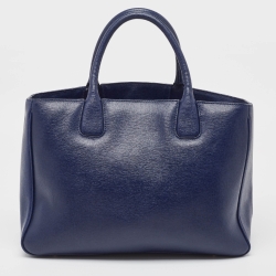 Pre Owned Furla Blue Leather Josi East West Tote