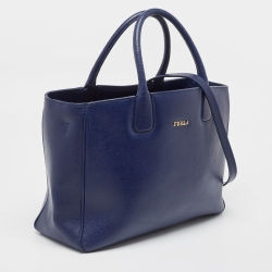 Pre Owned Furla Blue Leather Josi East West Tote