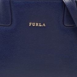 Pre Owned Furla Blue Leather Josi East West Tote