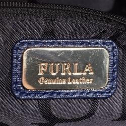 Pre Owned Furla Blue Leather Josi East West Tote