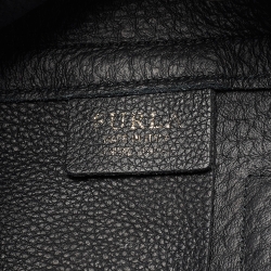 Pre Owned Furla Black Pebbled Leather Small Capriccio Tote