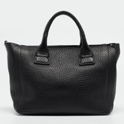 Pre Owned Furla Black Pebbled Leather Small Capriccio Tote