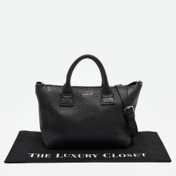 Pre Owned Furla Black Pebbled Leather Small Capriccio Tote