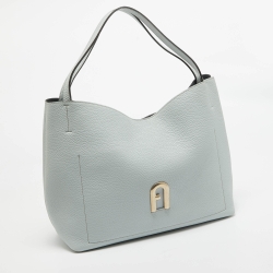 Pre Owned Furla Light Blue Leather Primula Tote