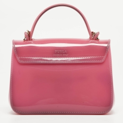 Pre Owned Furla Pink Rubber Mini Metropolis Top Handle Bag