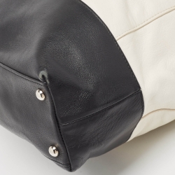 Furla White/Black Leather Hobo