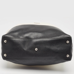 Furla White/Black Leather Hobo