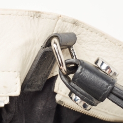 Furla White/Black Leather Hobo