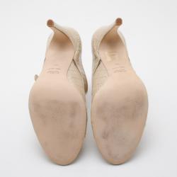 Furla Nude Embossed Open Toe Heels Size 40
