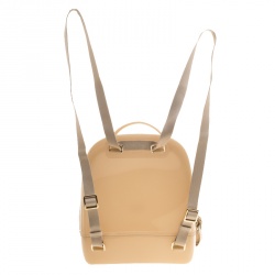 Pre Owned Furla Beige Rubber Small Candy Backpack 