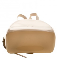Pre Owned Furla Beige Rubber Small Candy Backpack 