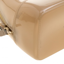 Pre Owned Furla Beige Rubber Small Candy Backpack 