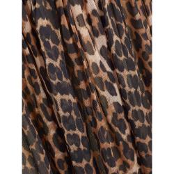 Pre Owned Ganni Animal Leopard Print Mesh Maxi Dress DK  40