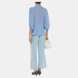 Pre Owned Ganni Viscose 3 Quarter Sleeves Top EU 34