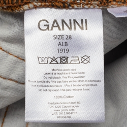 Ganni Brown Leopard Print Denim Trousers L Waist 31"