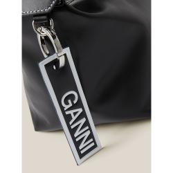 Pre Owned Ganni Black Leather Shoulder Bag
