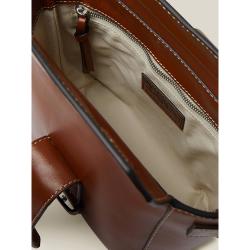 Pre Owned Ganni Brown Tortoiseshell Detail Top Handle Mini Bag